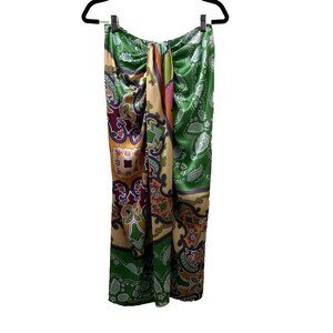 2/$30 Micas Maxi Skirt Size M Boho Resortwear Retro 70s Draped Ruched Colorful